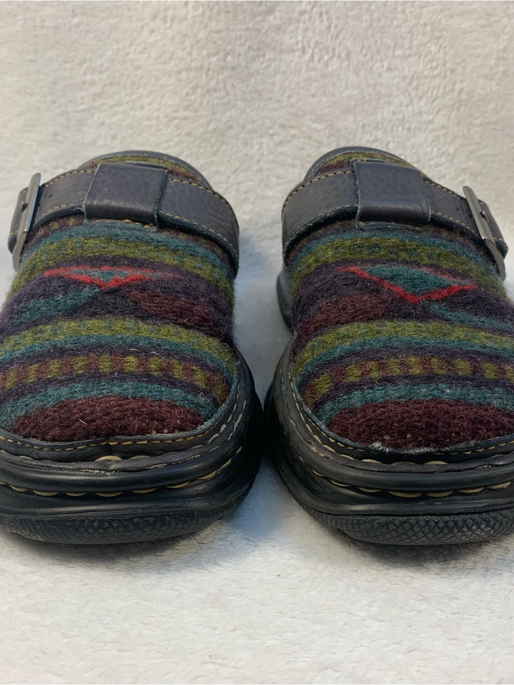 Born Navajo Aztec Wool-Pattern Slip-On Loafers with Leather Trim Size 6 - Picture 10 of 14